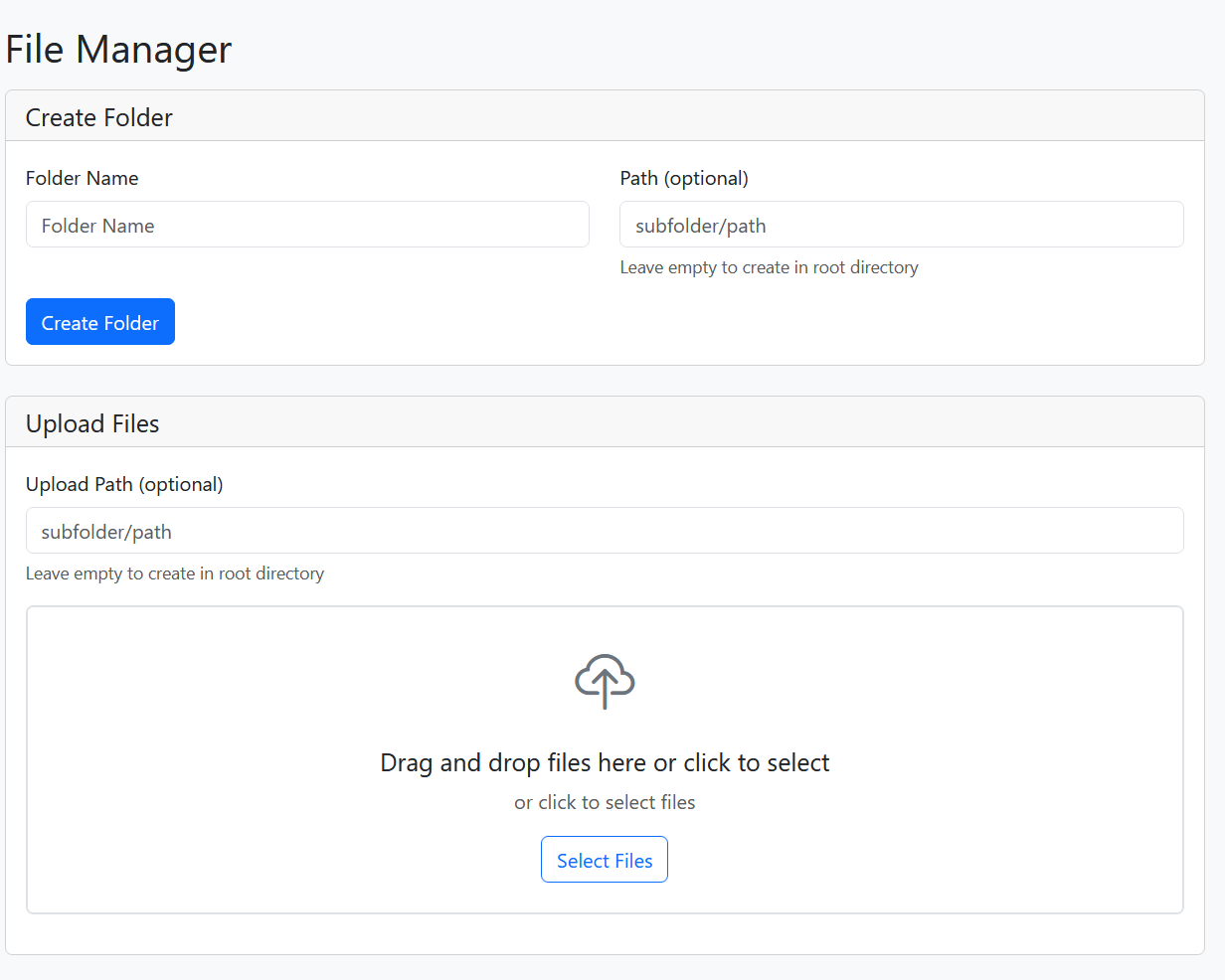 Modern web interface